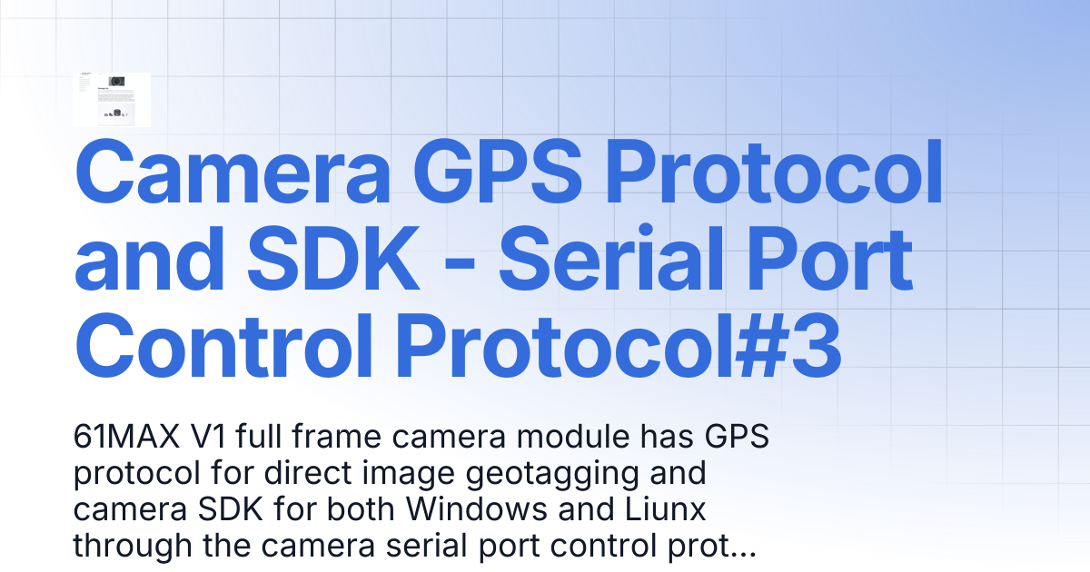 Camera GPS Protocol and SDK - Serial Port Control Protocol#3 | ADTI ...